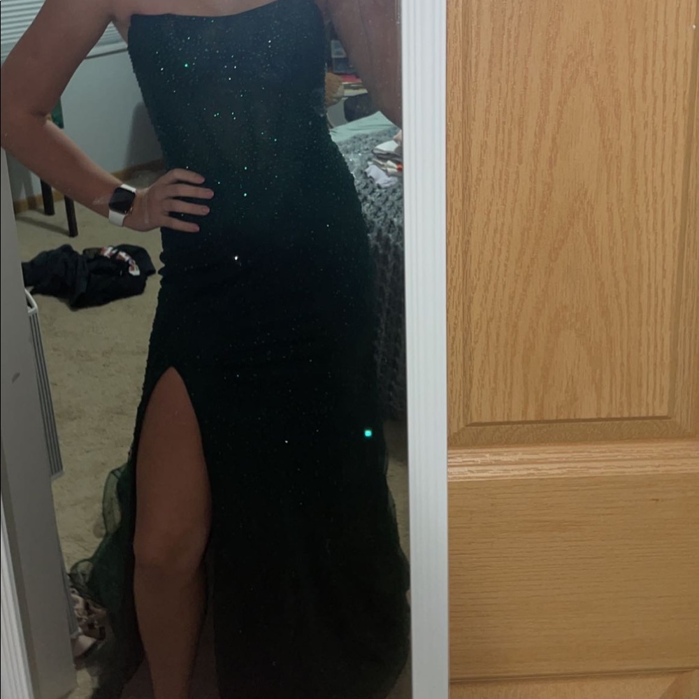 Strapless brand new (only ever tried on still has tags) prom dress with slit